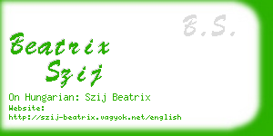 beatrix szij business card